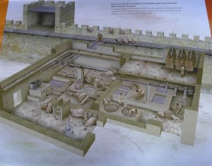 Dibuix de com podia ser l'adoberia en funcionament.