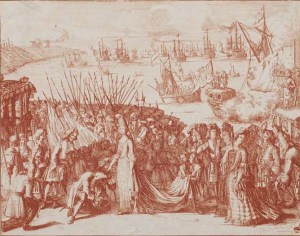 Gravat de l'arribada d'Elisabet Cristina a Mataró.