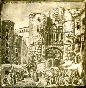 La plaça Nova al segle XVI. Arxiu AFPN.