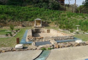 Recrecaió del jardí de la vil·la romana.