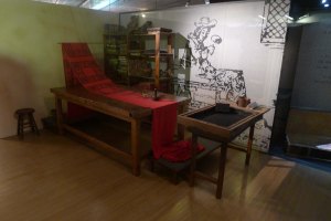 Reproducció d'un taller d'estampació a bac.