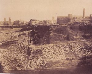 2.Franck (François Marie Alexandre Gobinet de Villecholes). Barcelona, demolició de les muralles, c. 1855. Bibliothèque national de France, Paris.