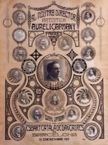 Obsequi de l'Esbart a Aureli Capmany. 1911