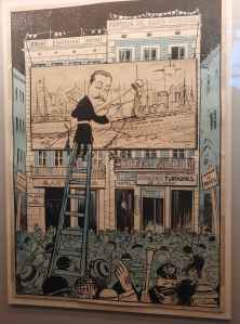 Dibuix humorístic de l'Esquella de la Torratxa sobre l'alcalde Albert Bastardas, i l'obertura de la Via Laietana.