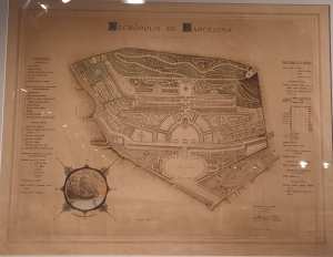 Projecte de Leandre Albareda per al cementiri de Montjuïc.