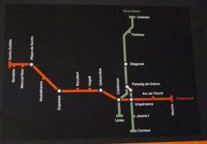 Xarxa de metro l'any 1934 amb les línies Gran Metro i Transversal.