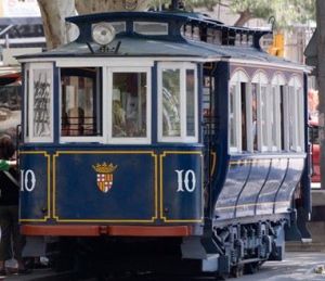 El Tramvia Blau quan funcionava. Foto: Fundació TMB.