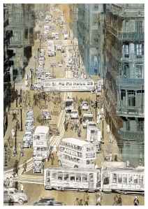 Il·lustració del llibre 70 cèntims. La vaga de tramvies de 1951.