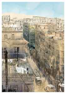 Il·lustració del llibre 70 cèntims. La vaga de tramvies de 1951.