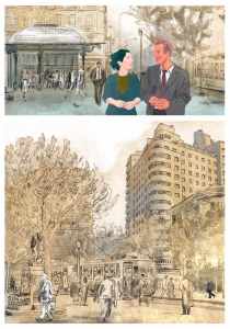 Il·lustració del llibre 70 cèntims. La vaga de tramvies de 1951.