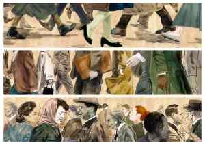 Il·lustració del llibre 70 cèntims. La vaga de tramvies de 1951.