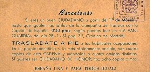 Full volant cridant a la vaga de tramvies el 1951..