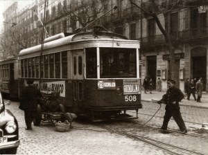 Model de tramvia de la dècada de 1950. Arxiu Fundació TMB.