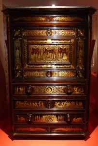 Moble secreter amb escenes de la Guerra d'Àfrica, 1866.