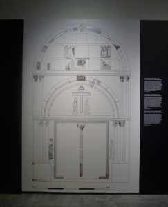 Reconstrucció hipotètica portada de Sant Pere de Rodes.