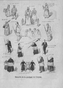 Detalls de la processó de Corpus a La Campana de Gràcia. 22 de juny de 1918.