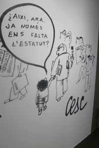 Dibuix de Cesc sobre la sortida de l'Avui.
