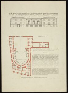 Projecte de la planta i la façana del Teatre Principal 1788. Cabrer_AHCB